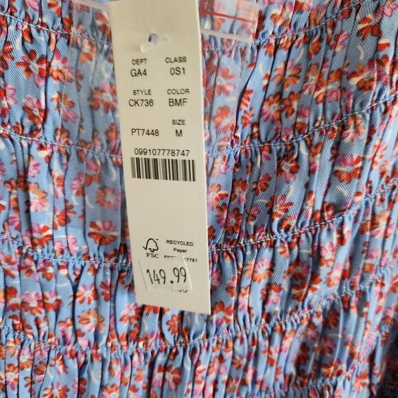 J.Crew Midi Dress Melina Smocked In Summer Fields Print Boho Cottagecore New - Picture 5 of 6